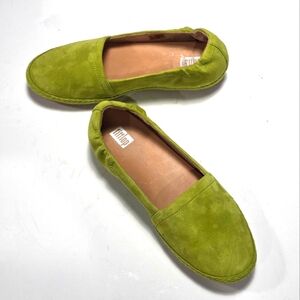 Lime Green Suede Women's Loafers